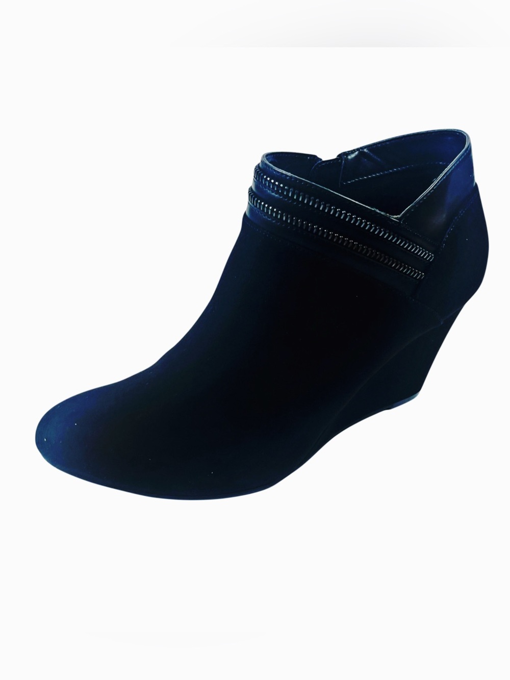 Xappeal Women’s Black Faux Suede Wedge Ankle Boot Sz 9